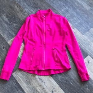 Women’s zip up running jacket.